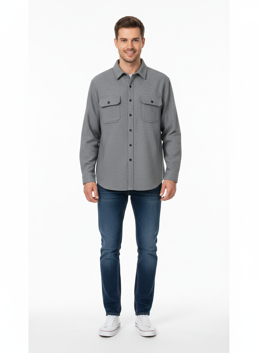 ZAFUL Мъжка памучна риза с дълъг ръкав