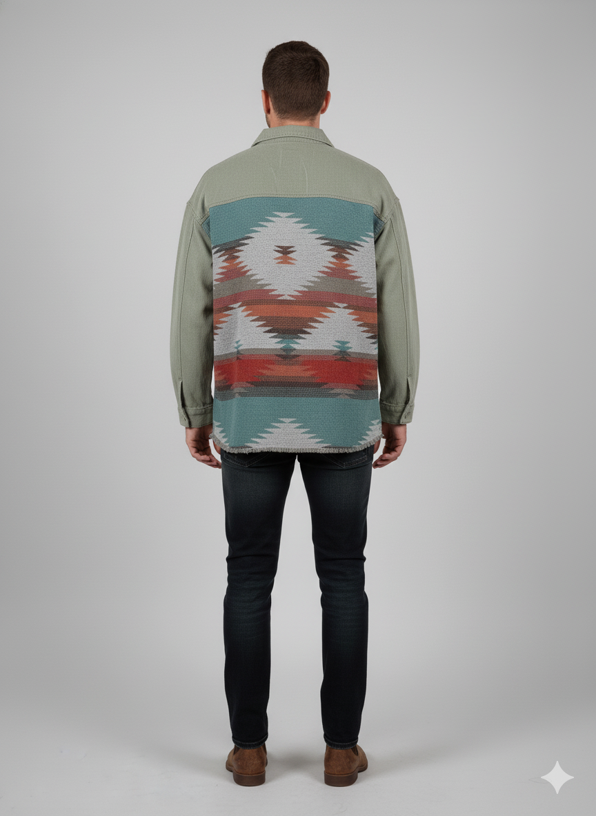 ZAFUL Мъжка памучна риза с етно мотиви