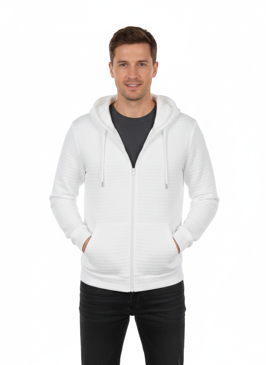 ZAFUL Мъжки спортен суитшърт, бял