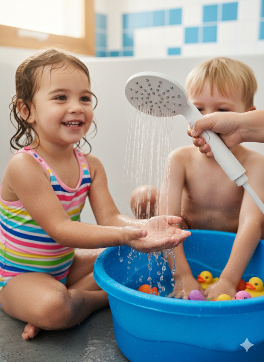WENKO Designer shower head with 3 water jet types, white