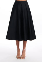 Be wear Elastic flared mid-length skirt, black