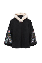 Дамско пончо Desigual Gipsy Garden, черно