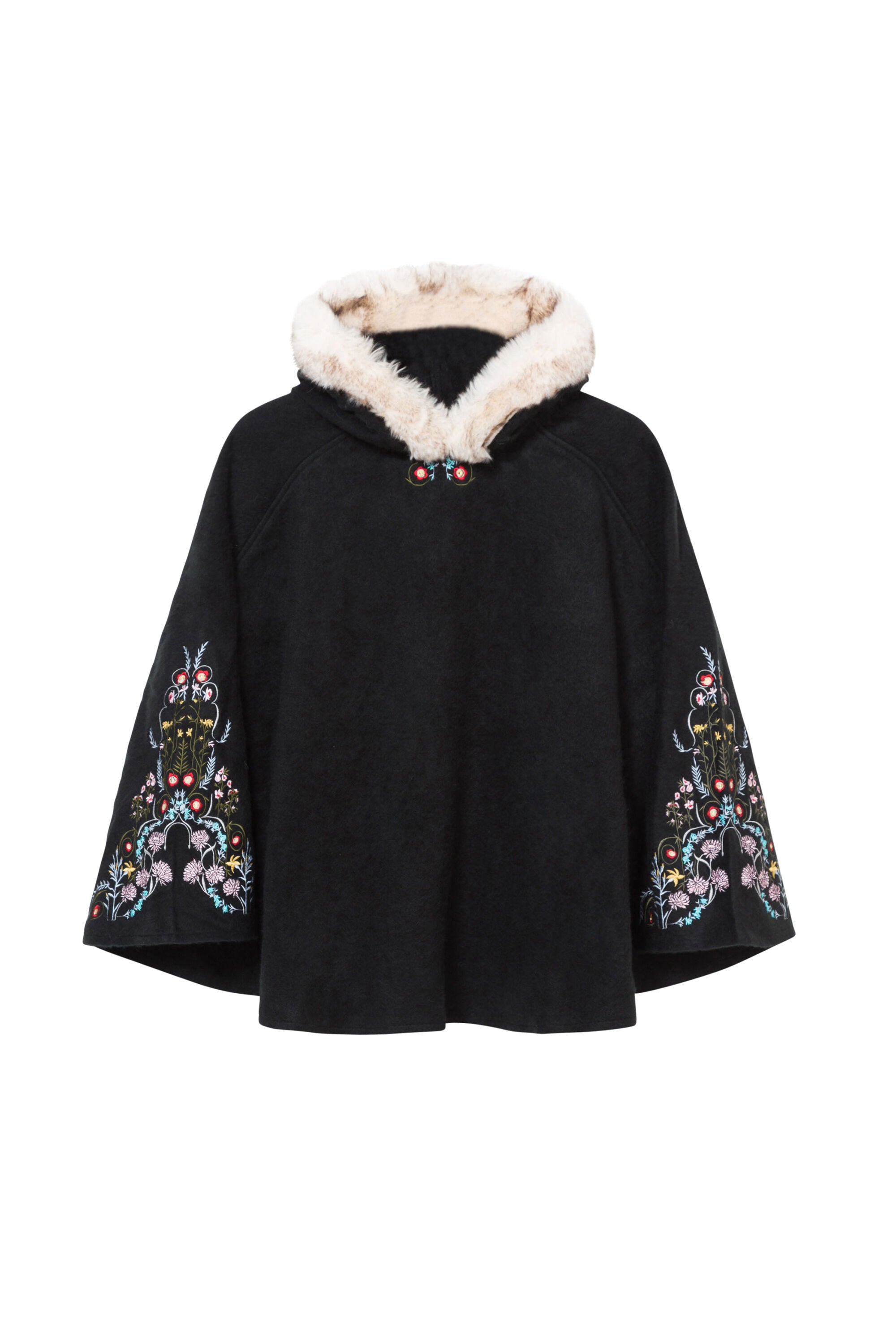 Дамско пончо Desigual Gipsy Garden, черно