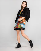 Desigual Women's short-sleeved dress, printed with colorful motifs
