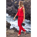 Made of Emotion Women's elegant jumpsuit, red