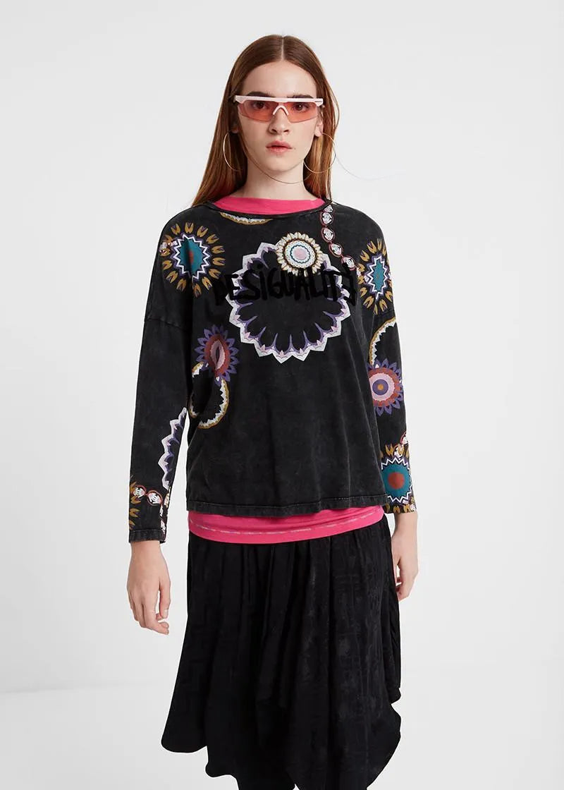 Дамска блуза с принт и измит ефект Desigual Bruna