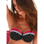 Swimsuit top with underwire season 2025 Lascana, black with dots