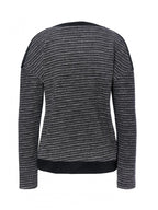 Women's long-sleeved sweater, black and white 
