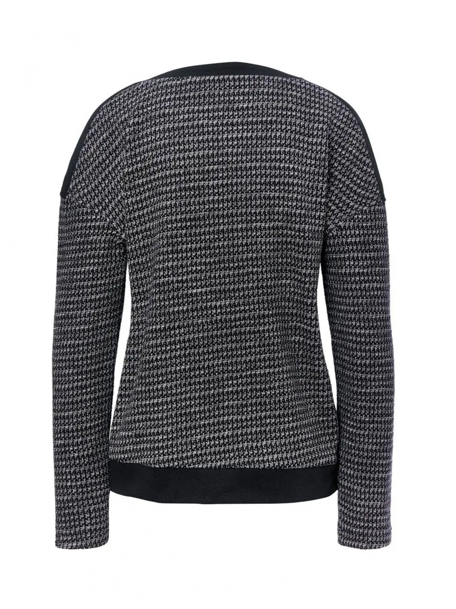 Women's long-sleeved sweater, black and white 