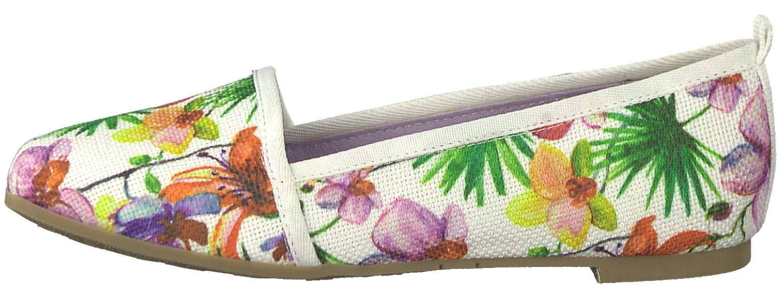 Tamaris Flower Comb women's ballet flats with floral print