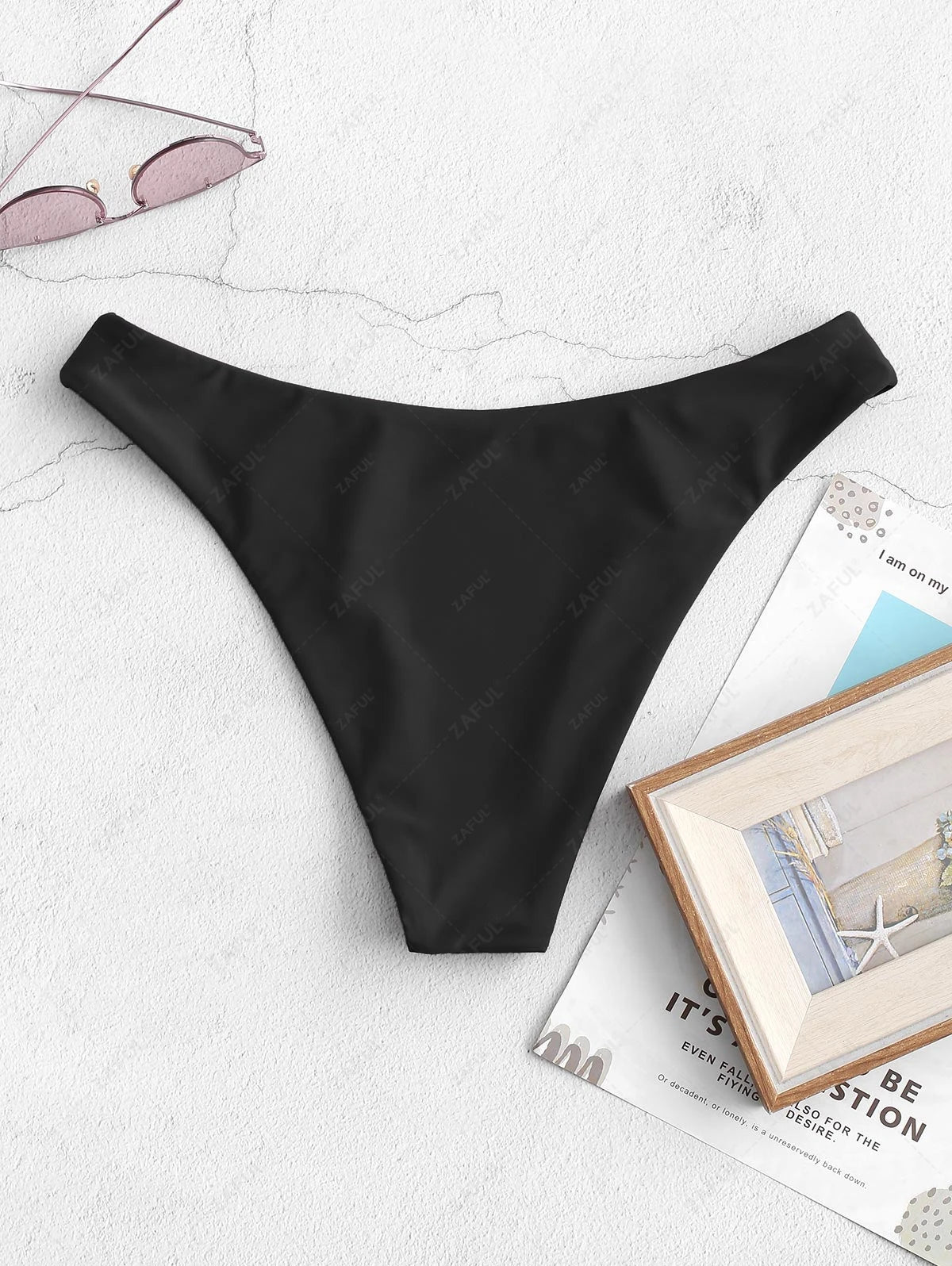 Zaful High Waist Swimsuit Bottoms, Black