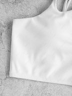 Zaful White Cross Strap Swimsuit Top
