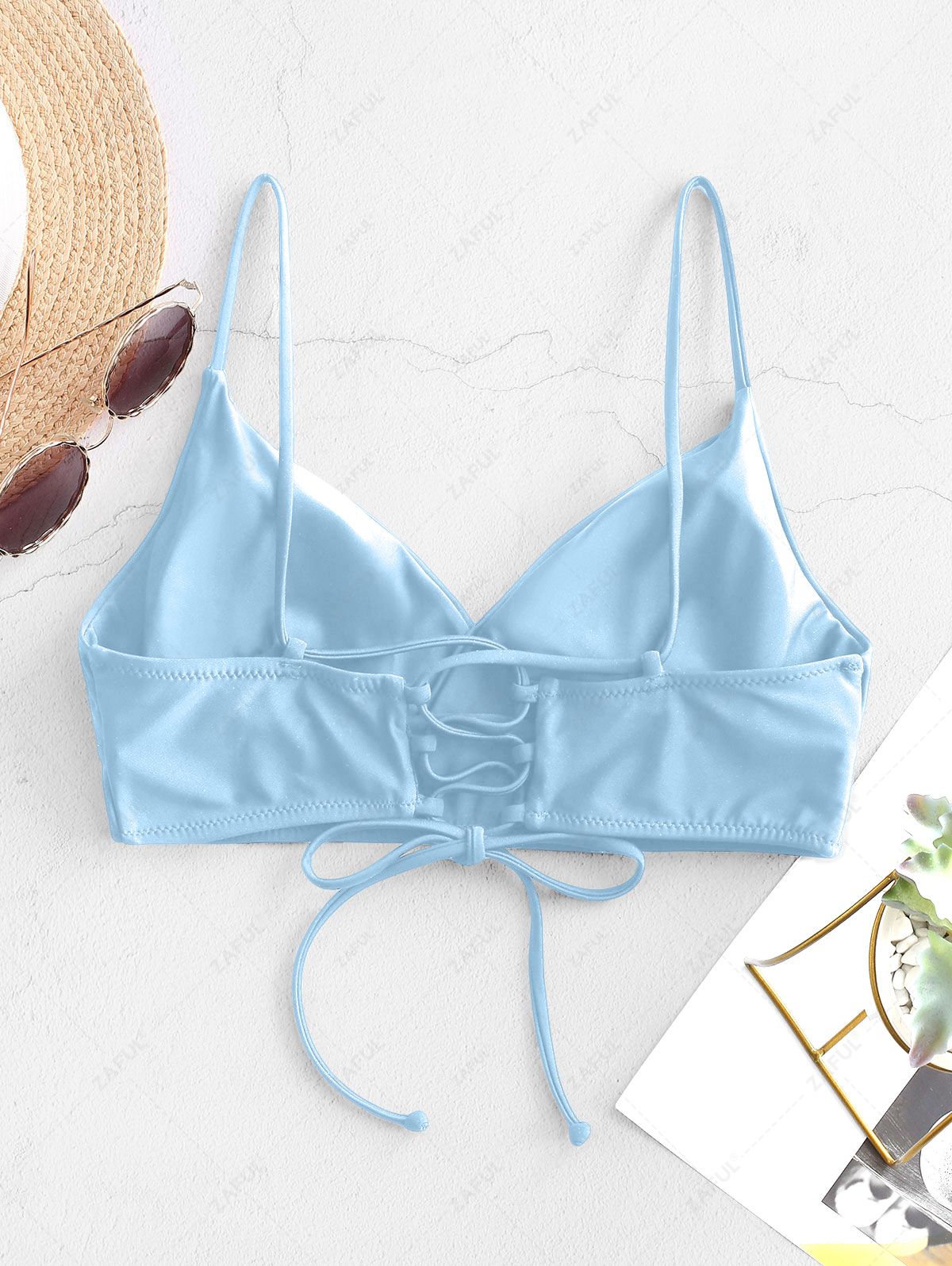 Zaful Swimsuit Top, Sky Blue