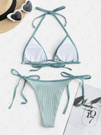 Zaful Embossed Two-Piece Swimsuit Summer 2025, Green