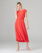 JOSEPH RIBKOFF Summer flared elastic dress, orange