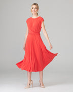 JOSEPH RIBKOFF Summer flared elastic dress, orange