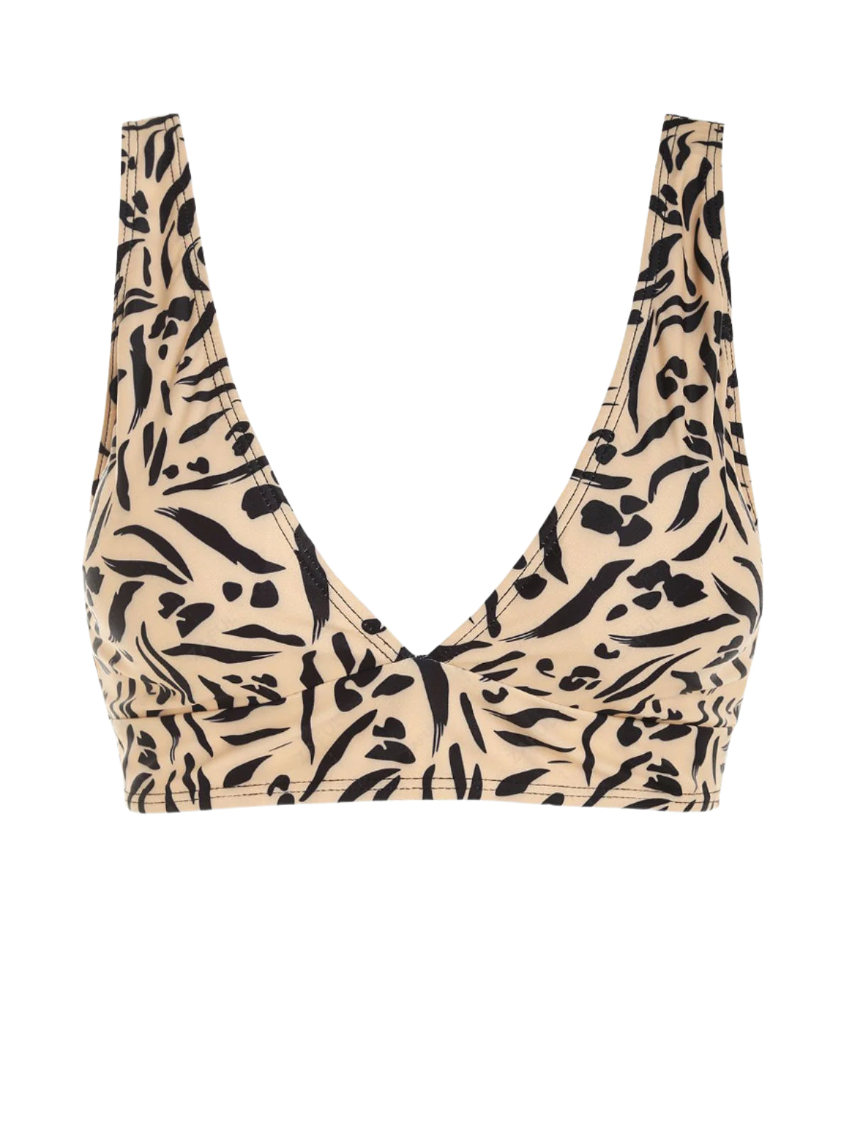 Zaful Abstract Print Swimsuit Top, Peach
