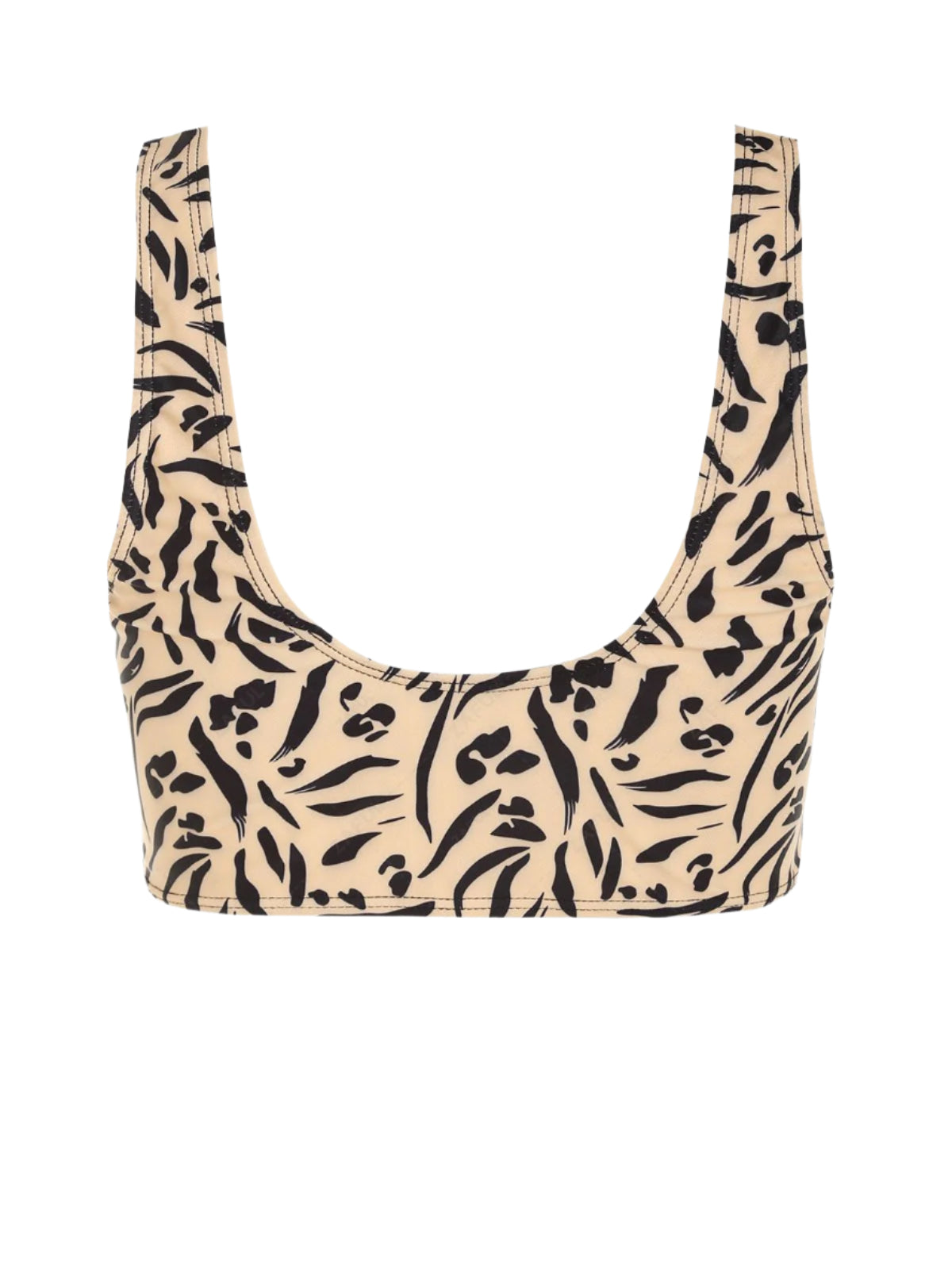 Zaful Abstract Print Swimsuit Top, Peach