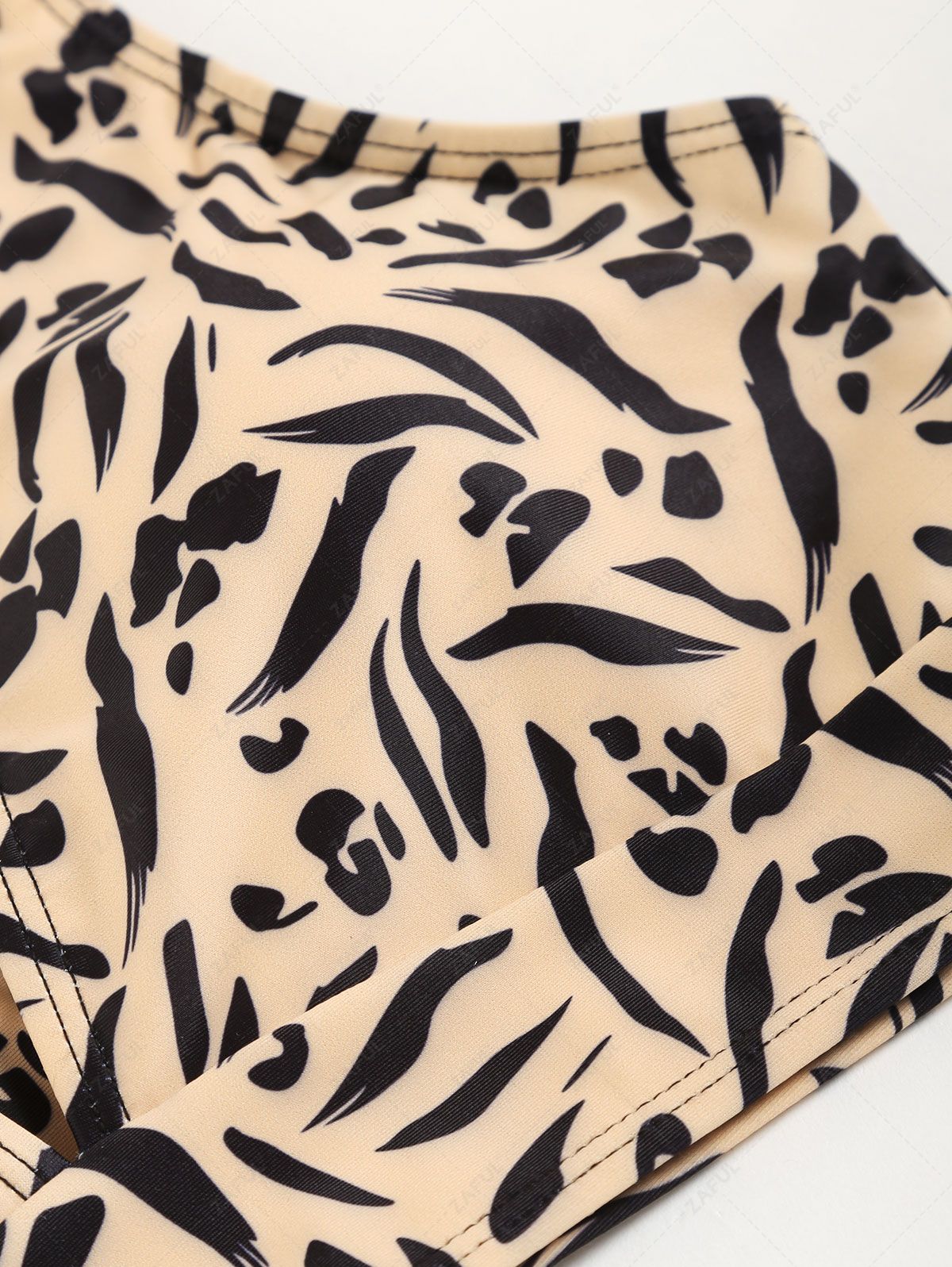 Zaful Abstract Print Swimsuit Top, Peach