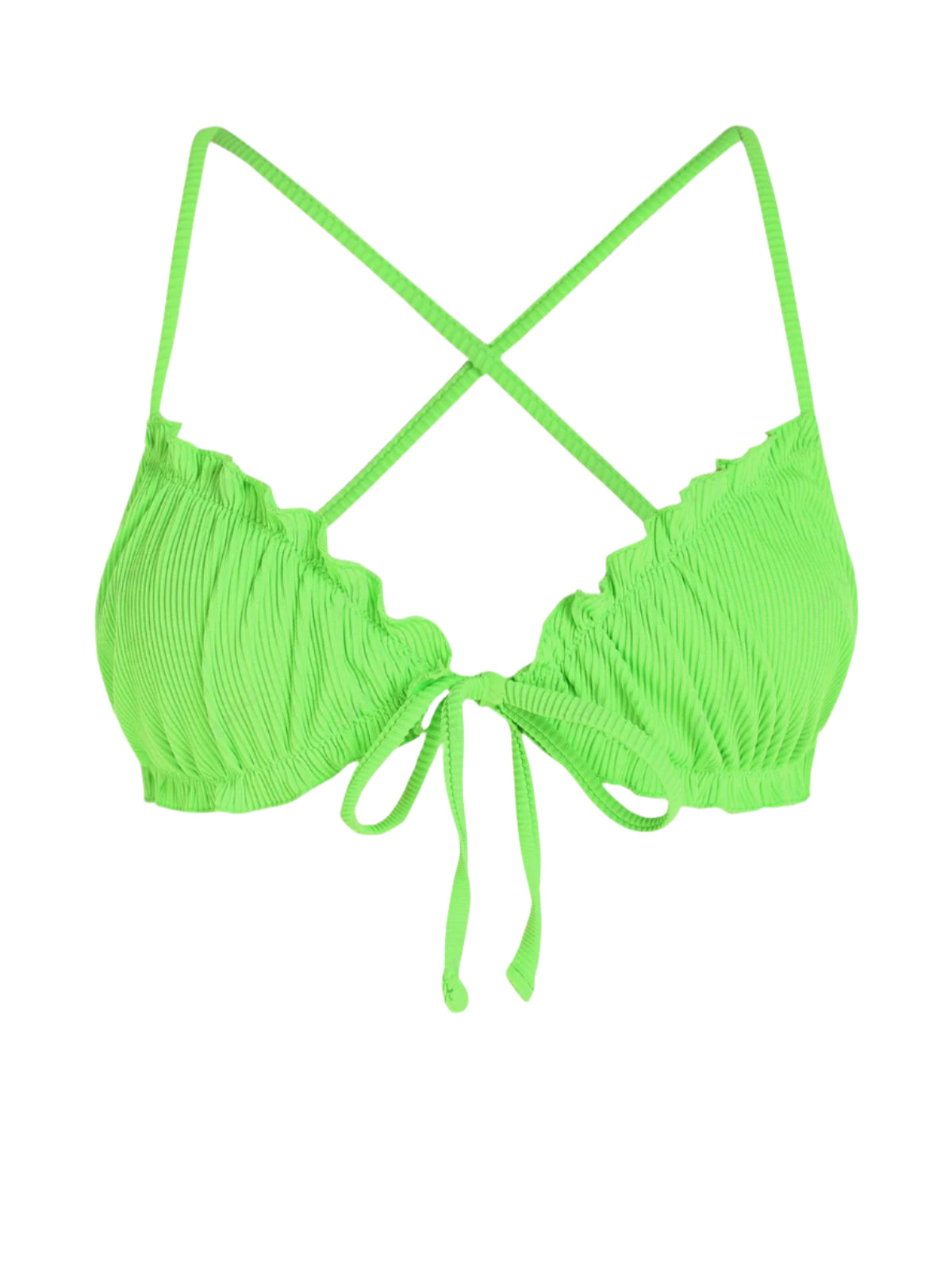 Zaful Textured Tie-Dye Swimsuit Top, Signal Green
