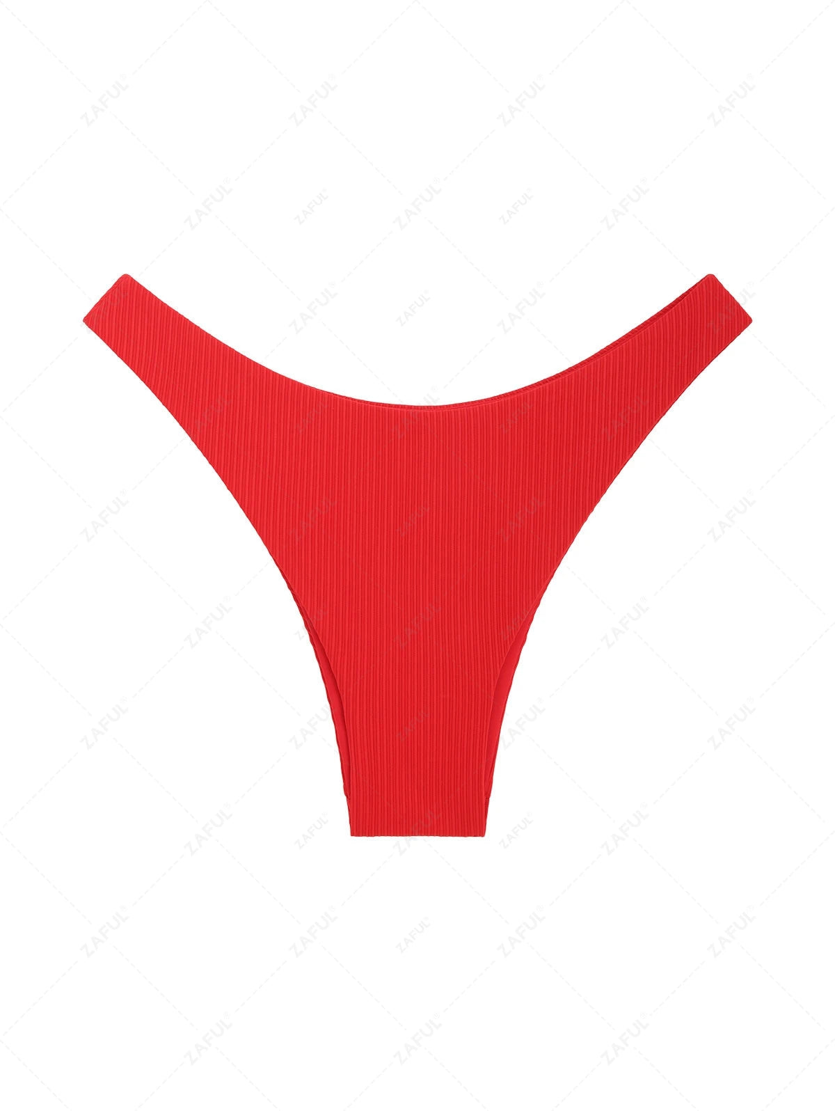 ZAFUL Embossed Swimsuit Bottom, Red