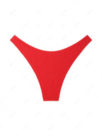 ZAFUL Embossed Swimsuit Bottom, Red