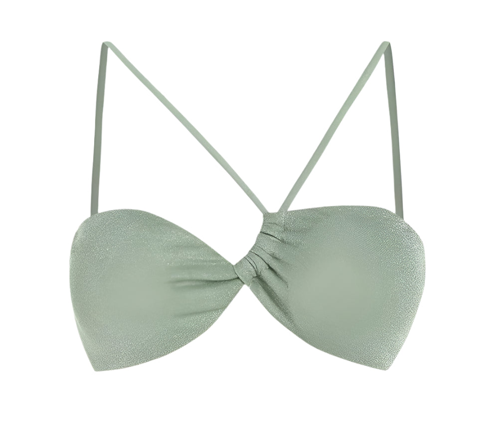 Zaful Swimsuit top with glitter effect season 2025, green