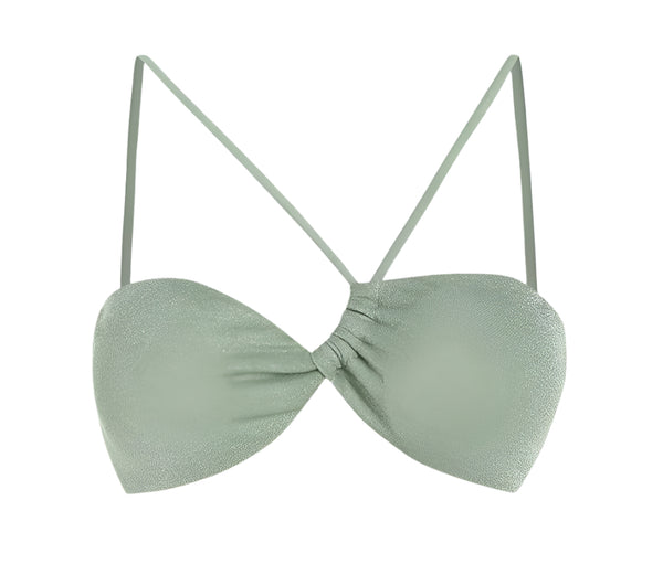 Zaful Swimwear Top with Shiny Effect Season 2025, Green