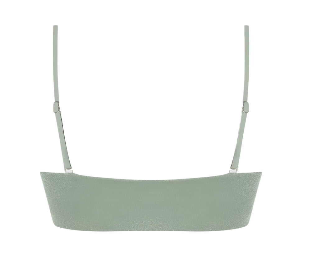 Zaful Swimsuit top with glitter effect season 2025, green