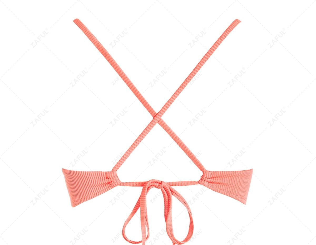 Zaful V-neck swimsuit top, orange