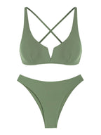 Zaful Swimsuit top and bottom, green