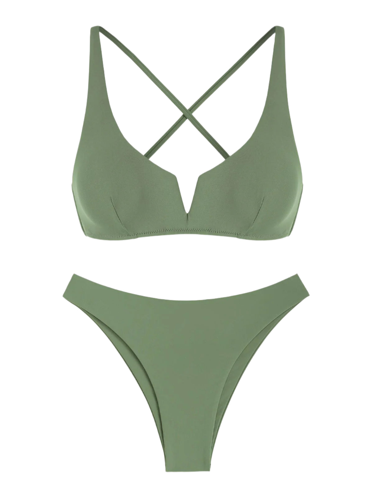 Zaful Swimsuit top and bottom, green