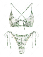 Zaful Swimsuit set, white with print
