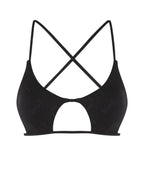 Zaful Swimsuit top with embossed structure season 2025, black