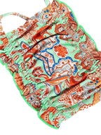 Zaful Abstract Print Swimsuit Top, Green/Multicolor