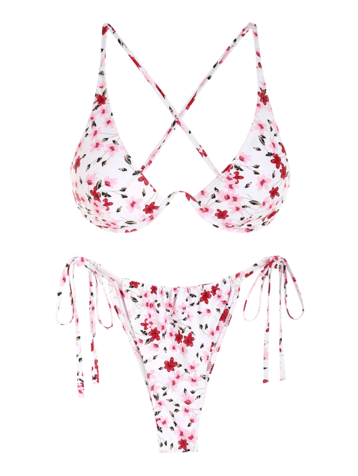 Zaful Two-piece underwired swimsuit, floral print