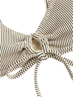 ZAFUL Textured High Cut Tie-up Swimsuit