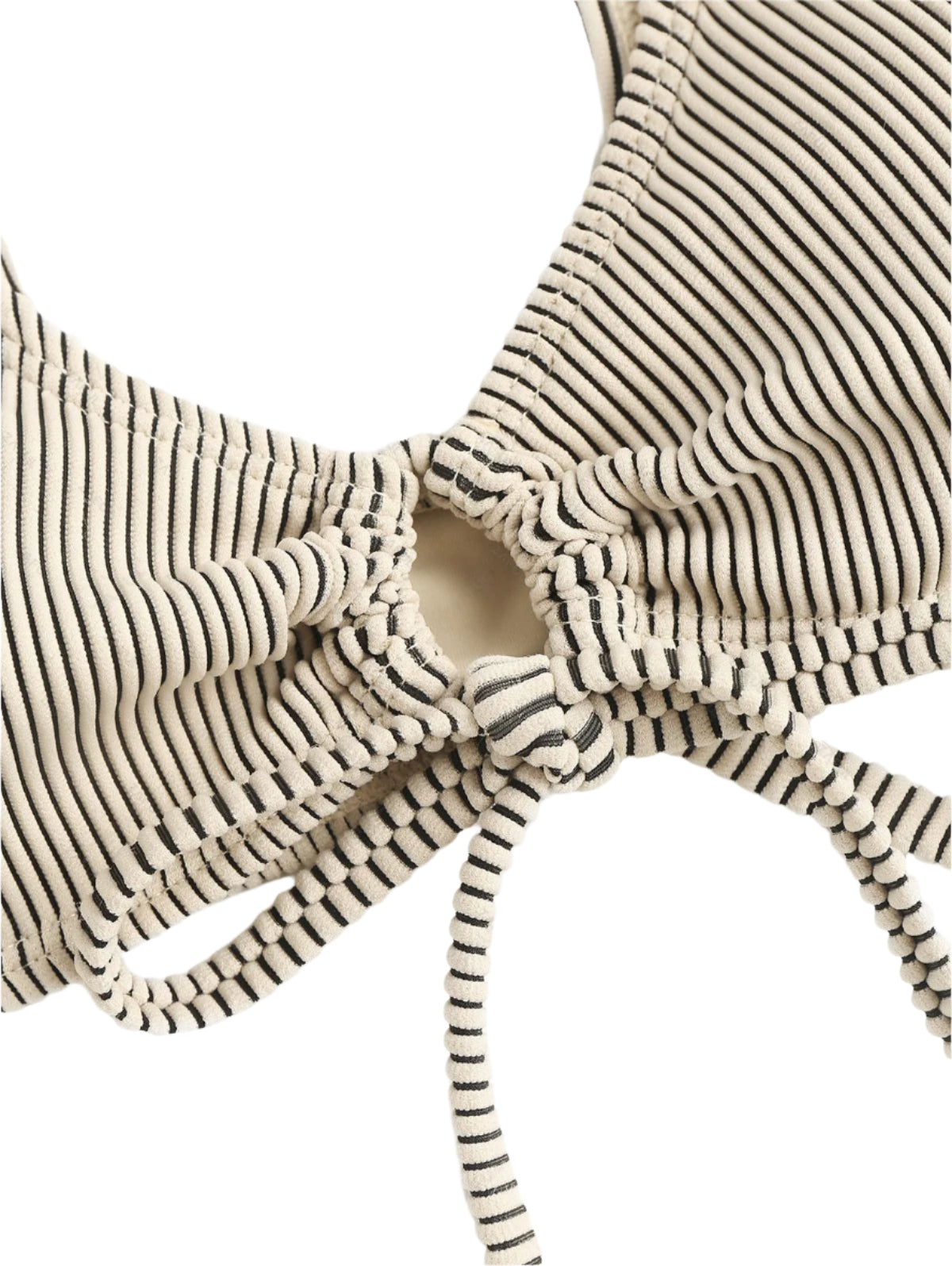 ZAFUL Textured High Cut Tie-up Swimsuit