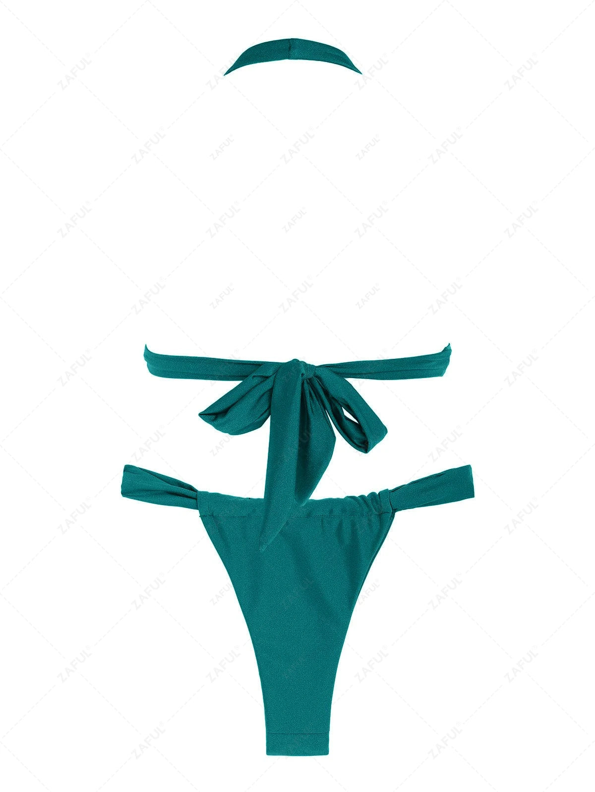 Zaful Satin Swimsuit Top and Bottom, Green