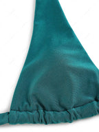 Zaful Satin Swimsuit Top and Bottom, Green