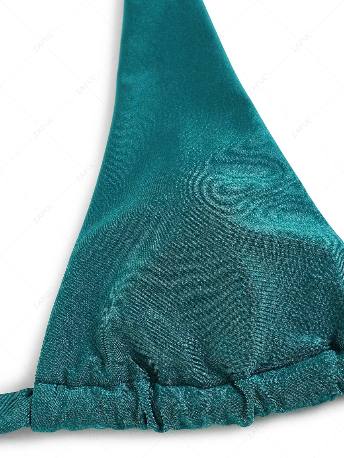 Zaful Satin Swimsuit Top and Bottom, Green