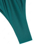 Zaful Satin Swimsuit Top and Bottom, Green