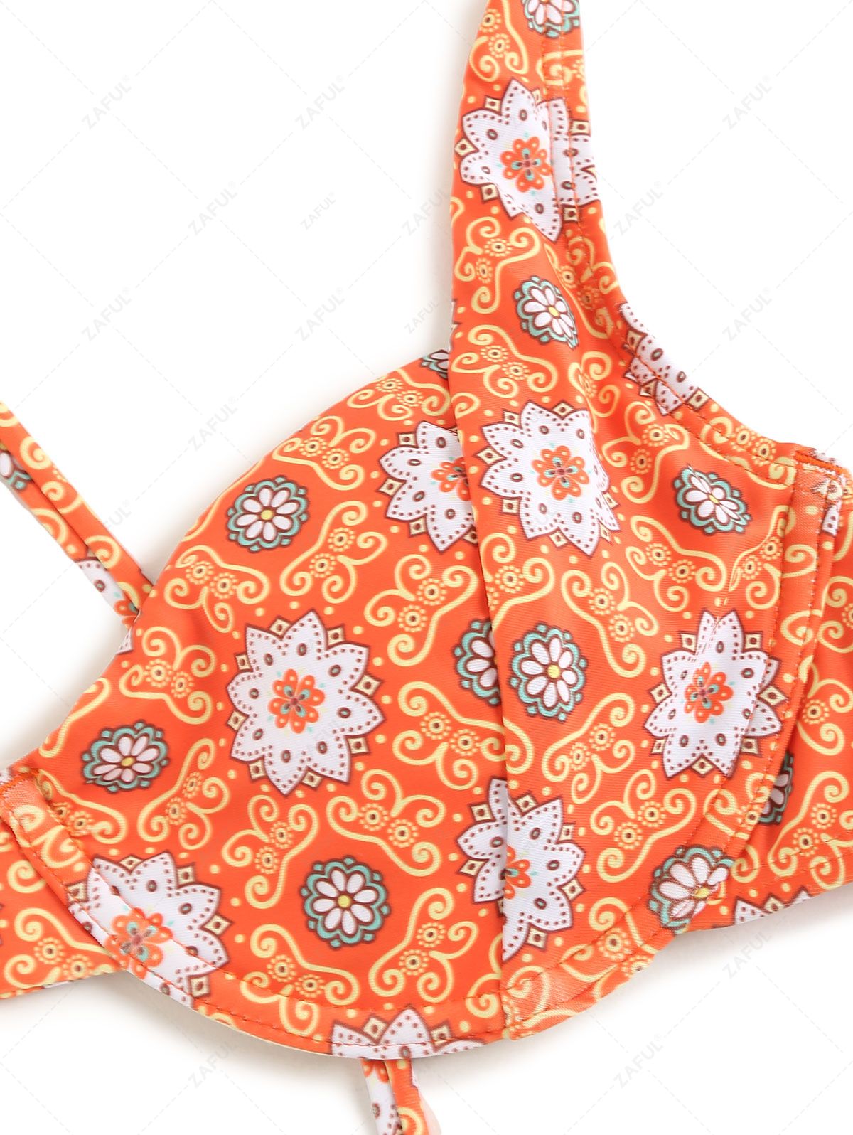 Zaful Swimsuit set, orange with print