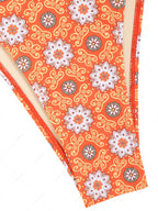 Zaful Swimsuit set, orange with print