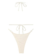 ZAFUL Triangle Swimsuit with Metallic Accents and Pearls