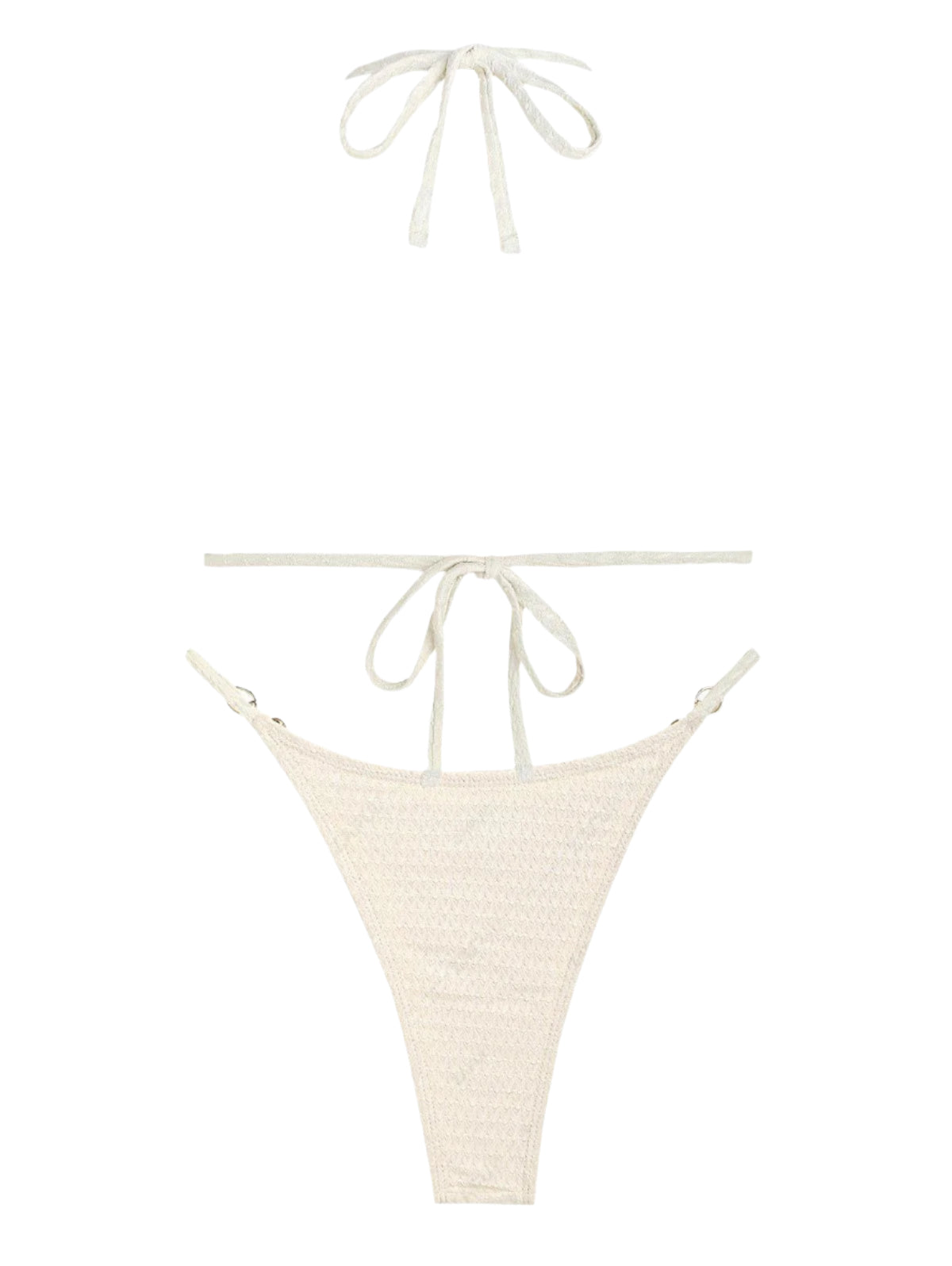 ZAFUL Triangle Swimsuit with Metallic Accents and Pearls