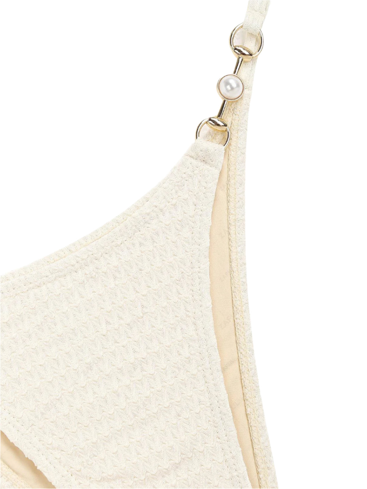 ZAFUL Triangle Swimsuit with Metallic Accents and Pearls