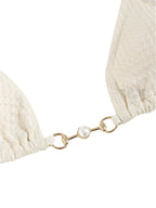 ZAFUL Triangle Swimsuit with Metallic Accents and Pearls