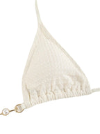 ZAFUL Triangle Swimsuit with Metallic Accents and Pearls