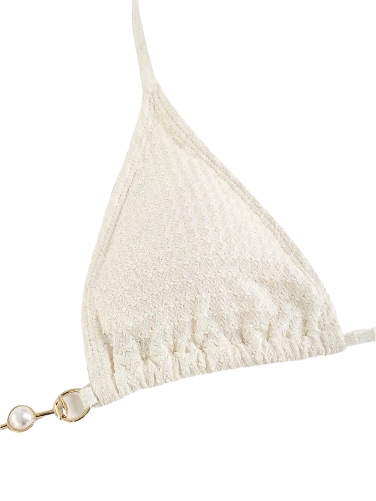 ZAFUL Triangle Swimsuit with Metallic Accents and Pearls
